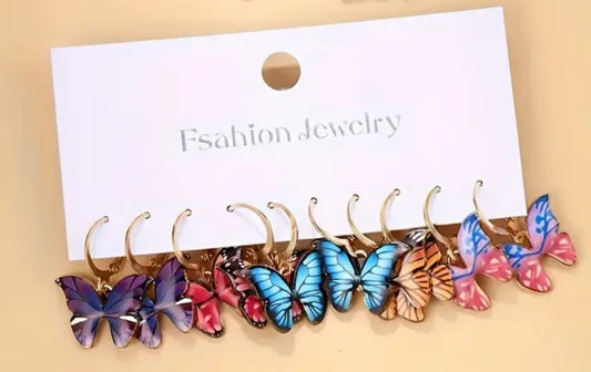 Butterfly dangle earrings