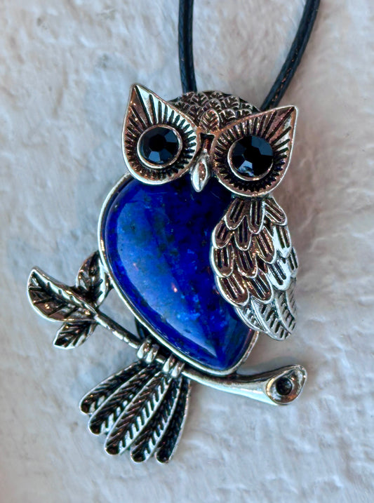 Lapis owl necklace